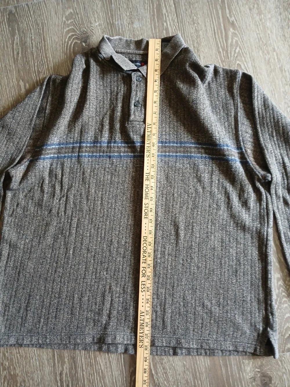 Pierre Cardin Brown Polo Sweater with Blue Chest Stripes 100% Cotton